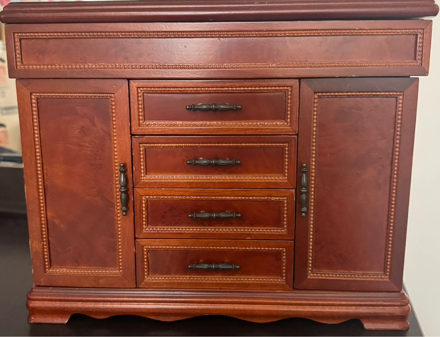 Wooden Jewelry Box with Mirror and Drawers - photo 2