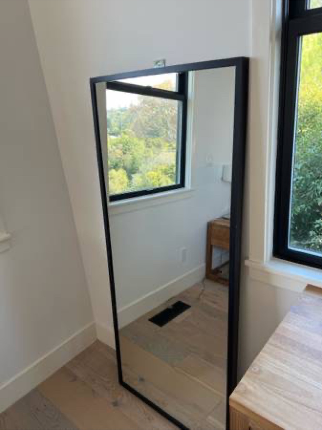 Oversized Full Length Mirror - Black Frame - photo 2