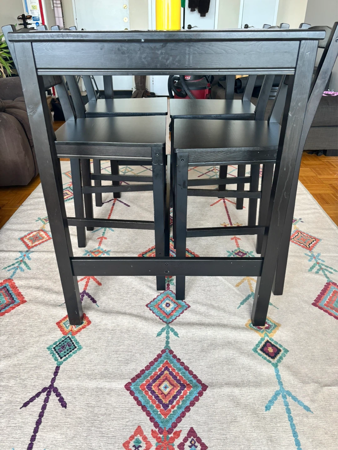 Black Bar Height Dining Set with 4 Stools - photo 4