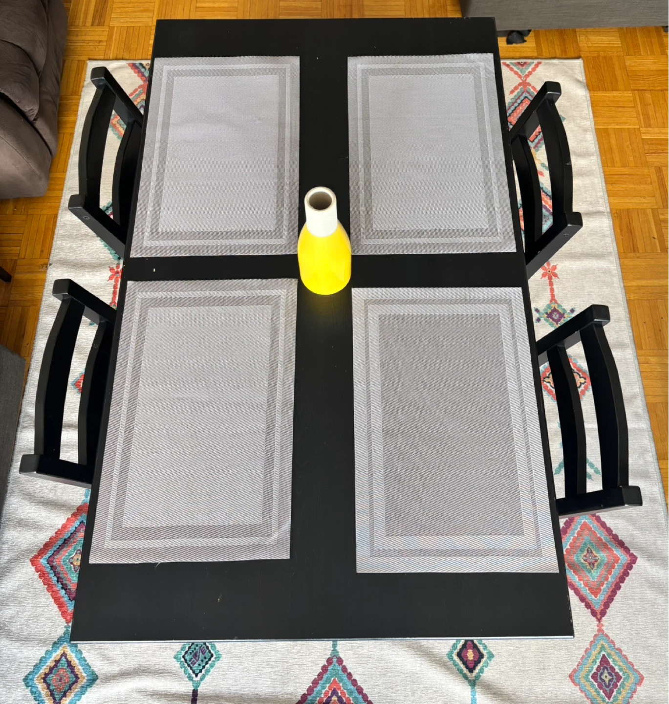 Black Bar Height Dining Set with 4 Stools - photo 3