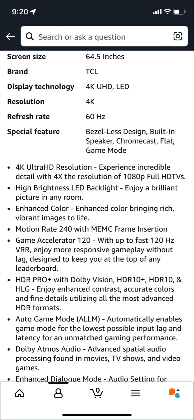 TCL 65" 4K UHD LED Smart TV with Google TV - photo 3