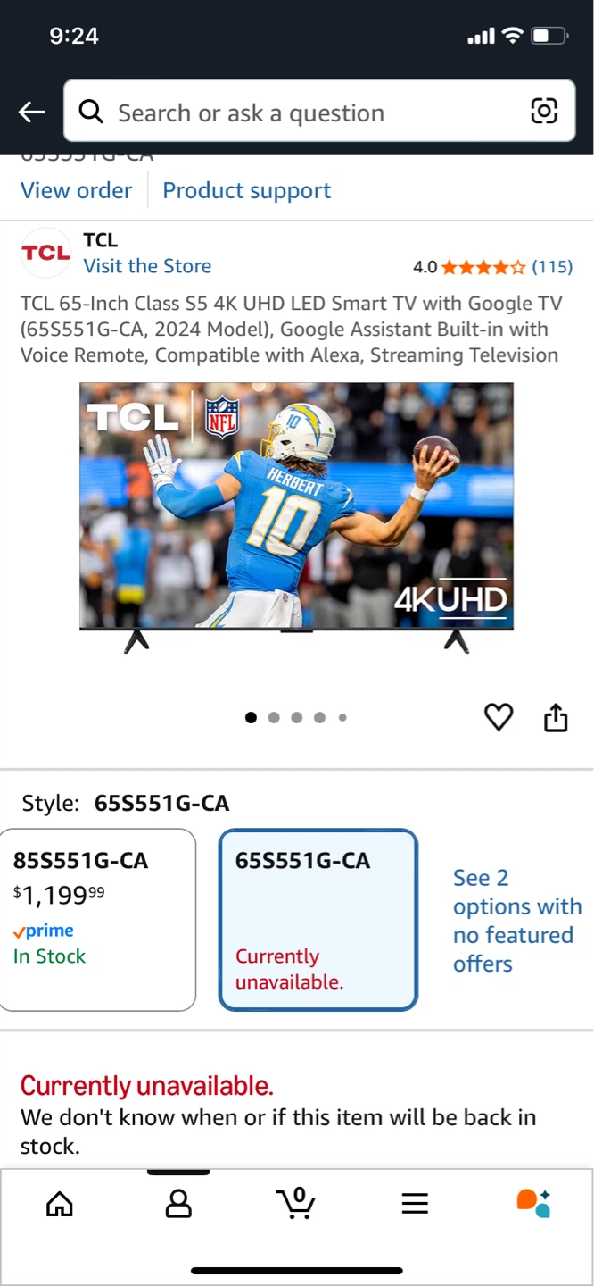 TCL 65" 4K UHD LED Smart TV with Google TV - photo 2
