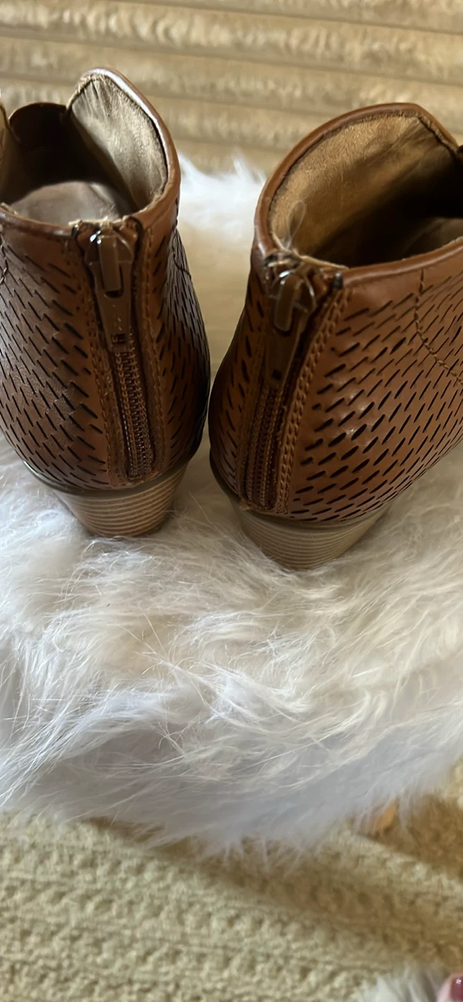 Earth Origins Perforated Peep-Toe Booties - photo 2