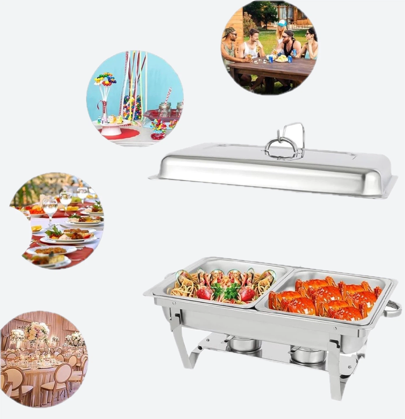 Stainless Steel Chafing Dish with Lid - photo 2