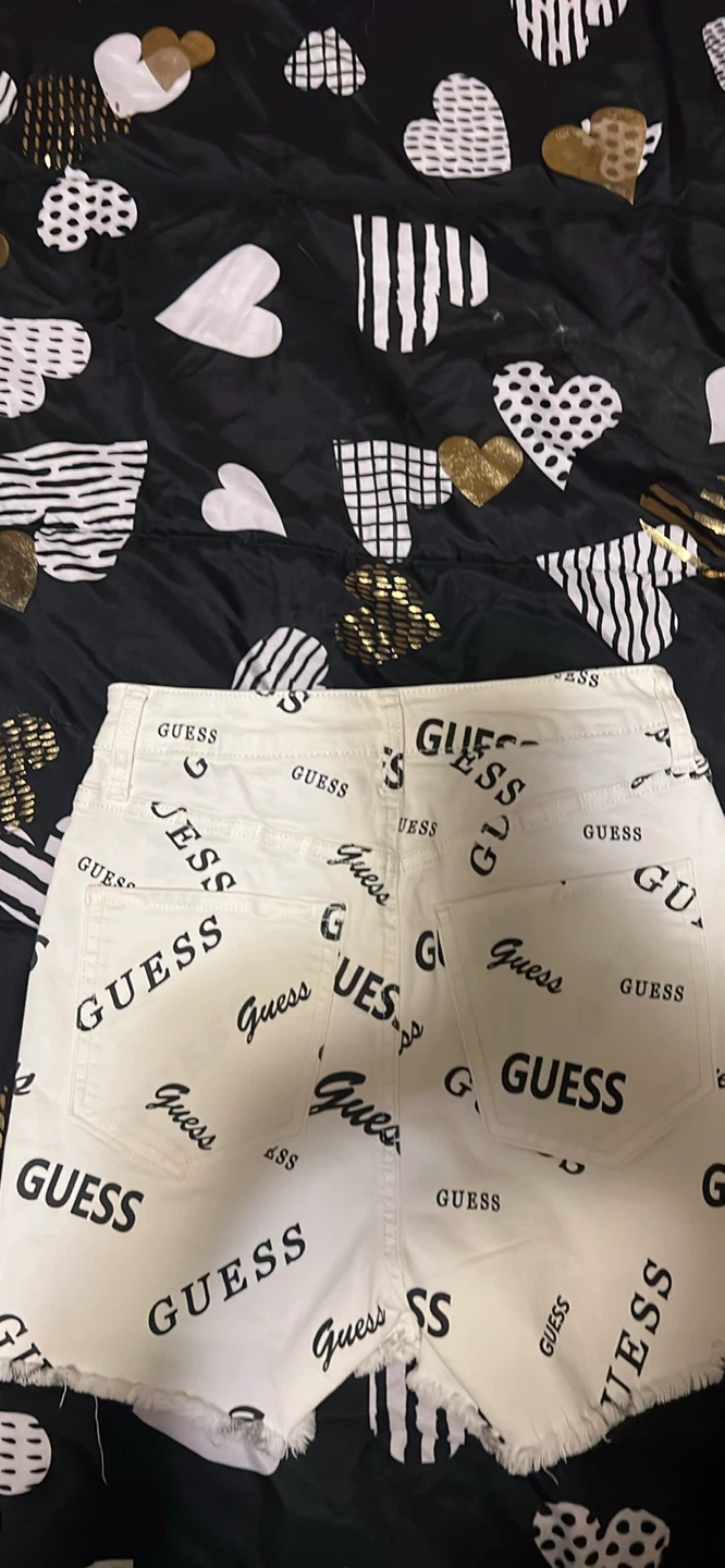 GUESS all-over logo denim shorts - photo 2