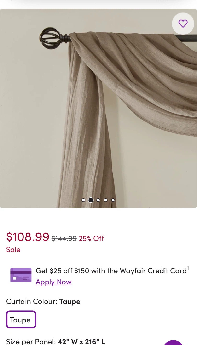 Latitude Run Solid Crushed Scarf Sheer Curtain Panel - Taupe - photo 3