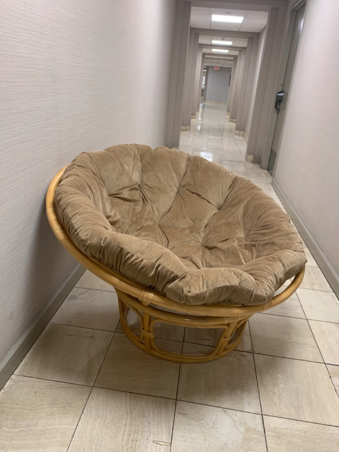 Rattan Papasan Chair with Cushion