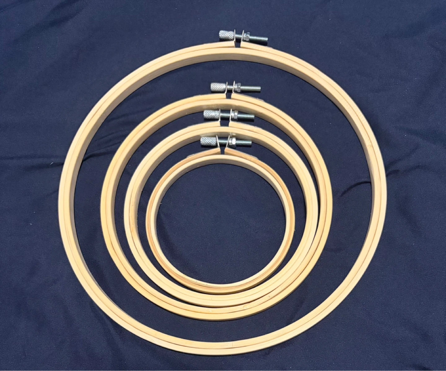 Set of 4 Wooden Embroidery Hoops