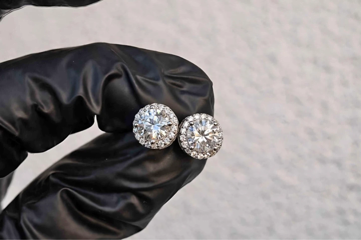 Lab gown diamond moissanite earrings