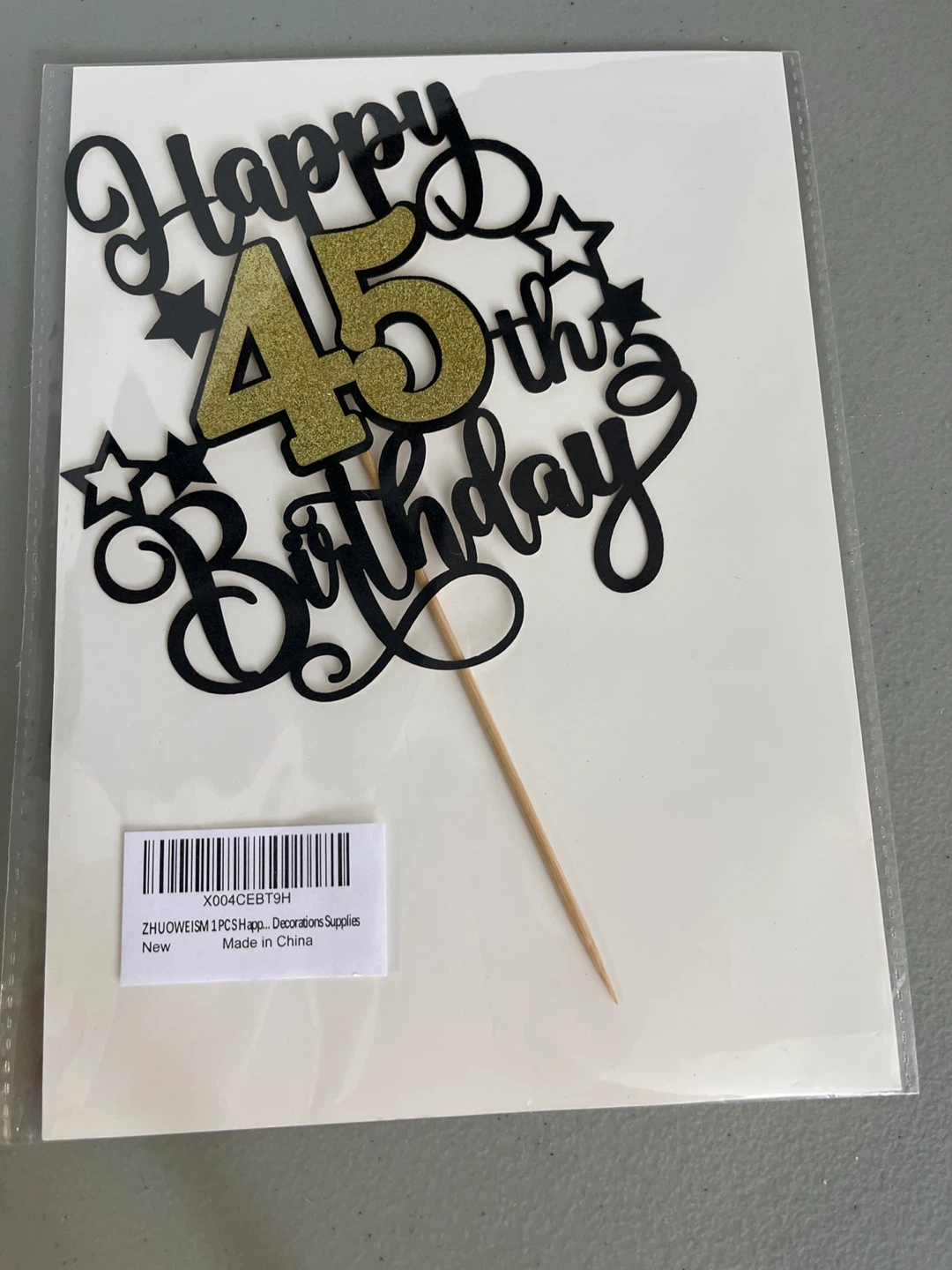 Happy 45th & 50th Birthday Cake Toppers - Gold Glitter - photo 3