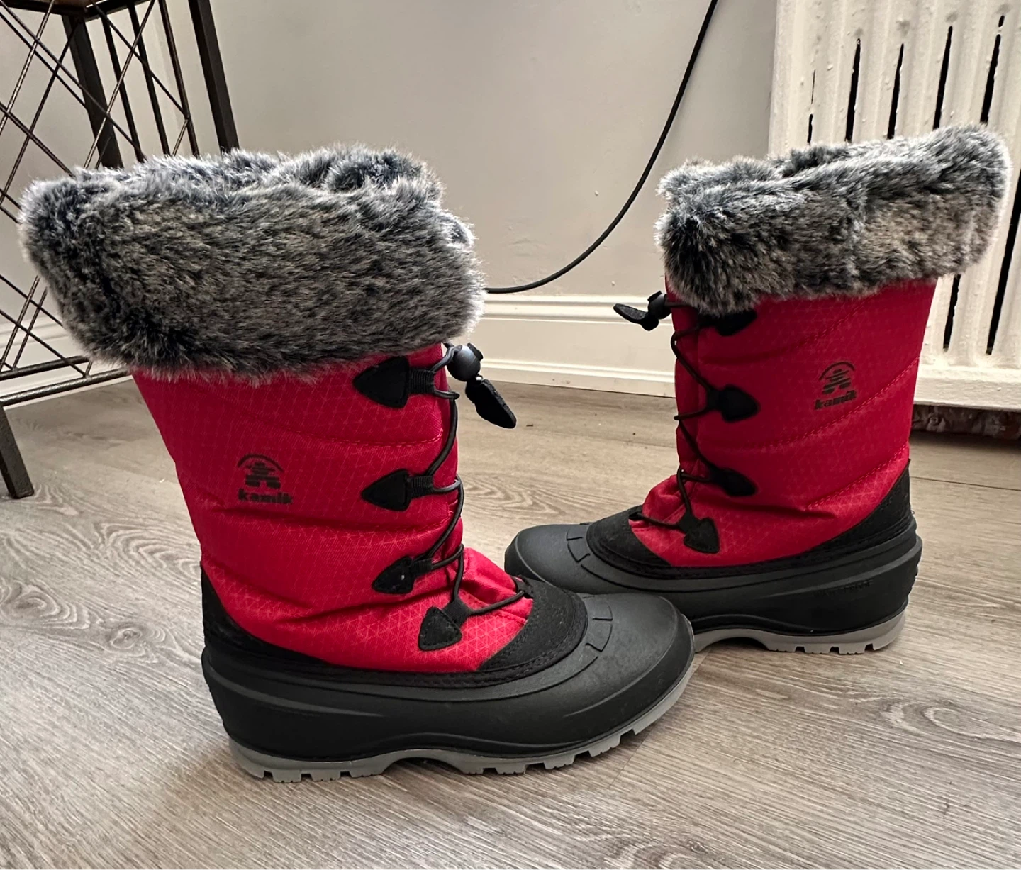 Kamik Red Winter Boots with Fur Trim - photo 3