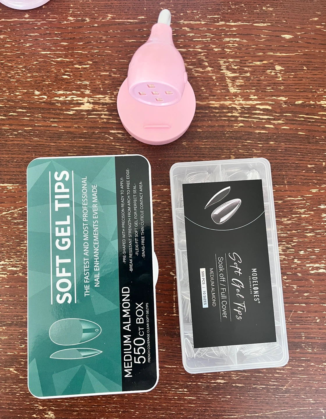 Nail tips almond medium and mini UV lamp