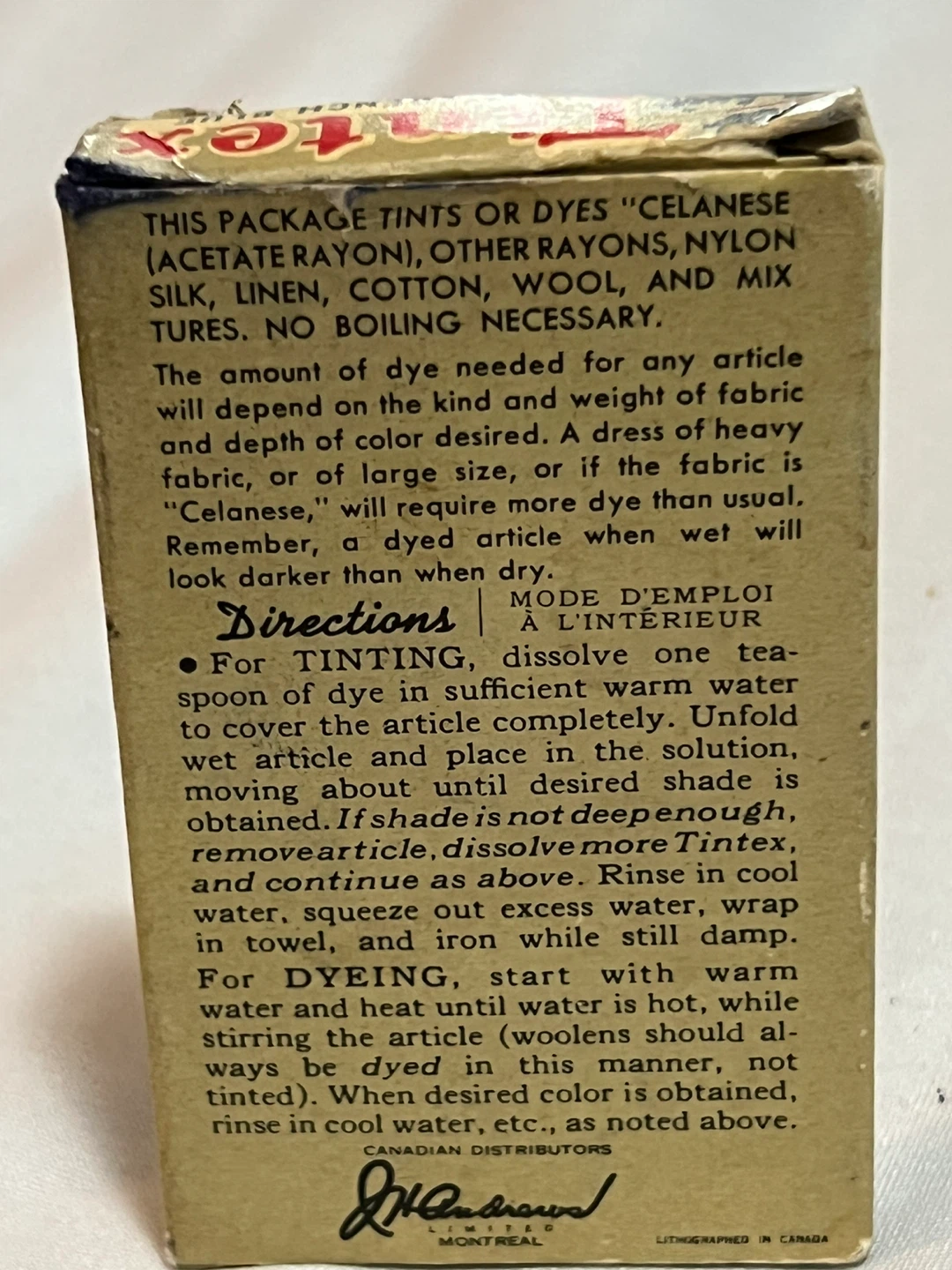 Antique All-Fabric Tintex Box & Die Packet - photo 5
