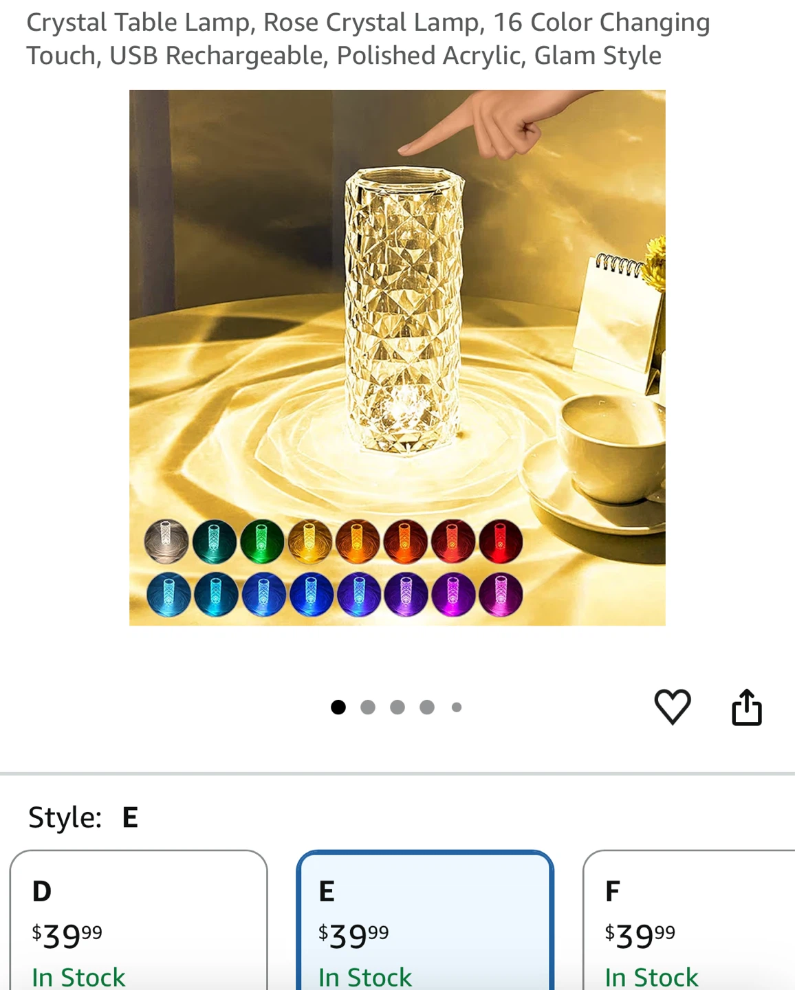 Crystal Table Lamp