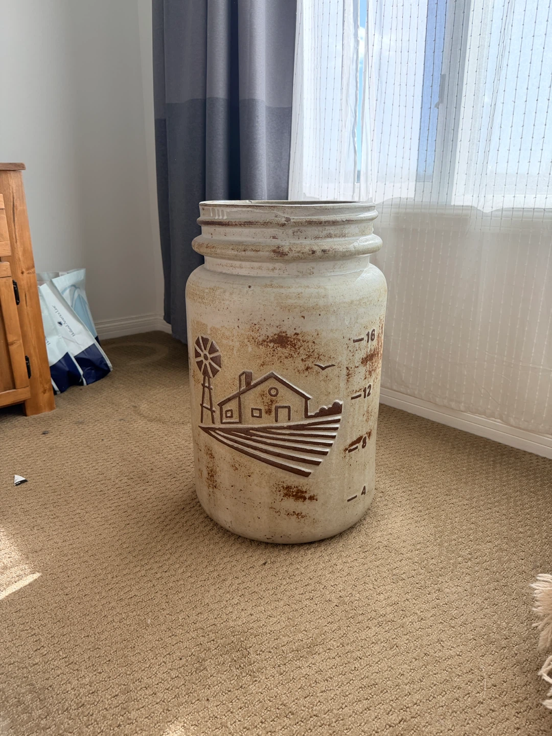 Large "Best" Self Sealing Wide Mouth Mason Jar Ceramic Decor