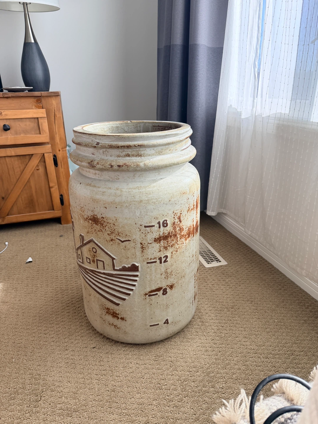 Large "Best" Self Sealing Wide Mouth Mason Jar Ceramic Decor - photo 2