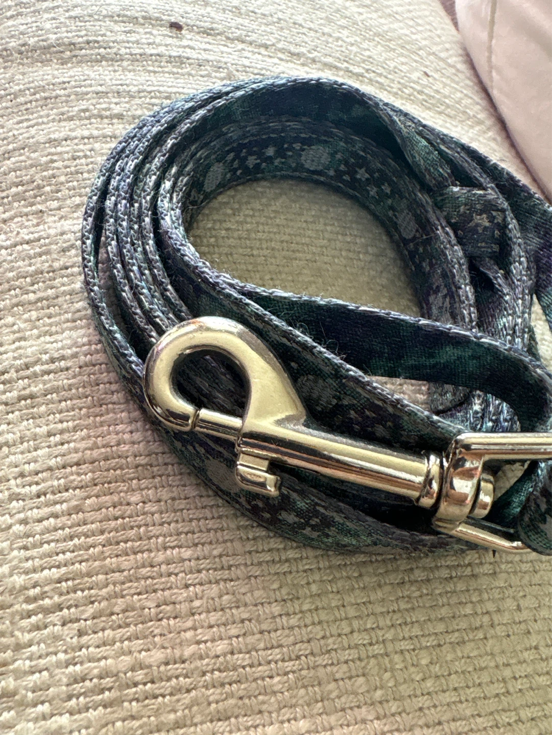 Dog Leash with Blue and Green Pattern Small