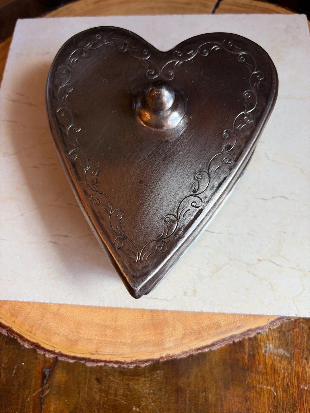 Heart Shaped Metal Box/Trinket Box