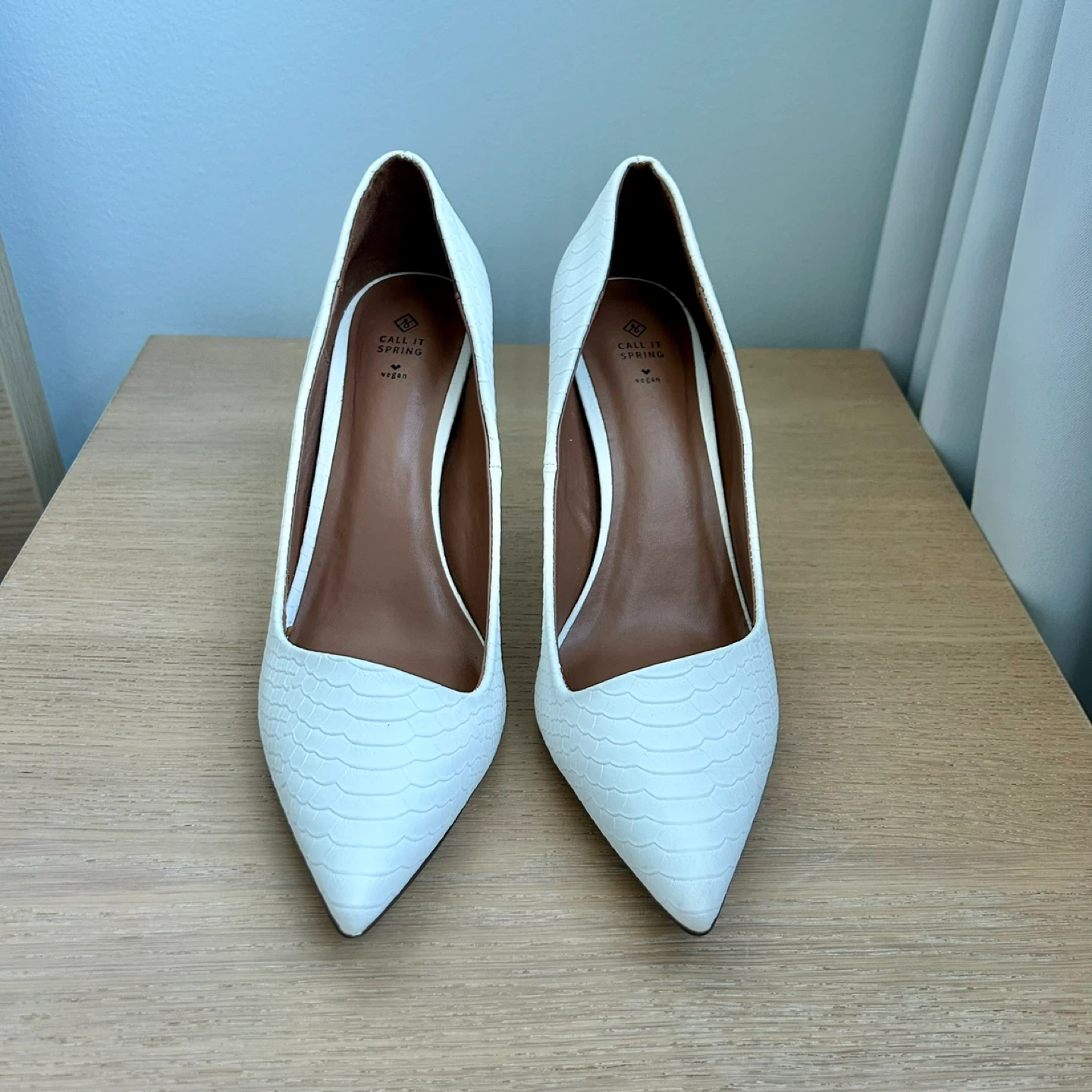 Call It Spring white pointed toe high heel pumps - size - photo 3