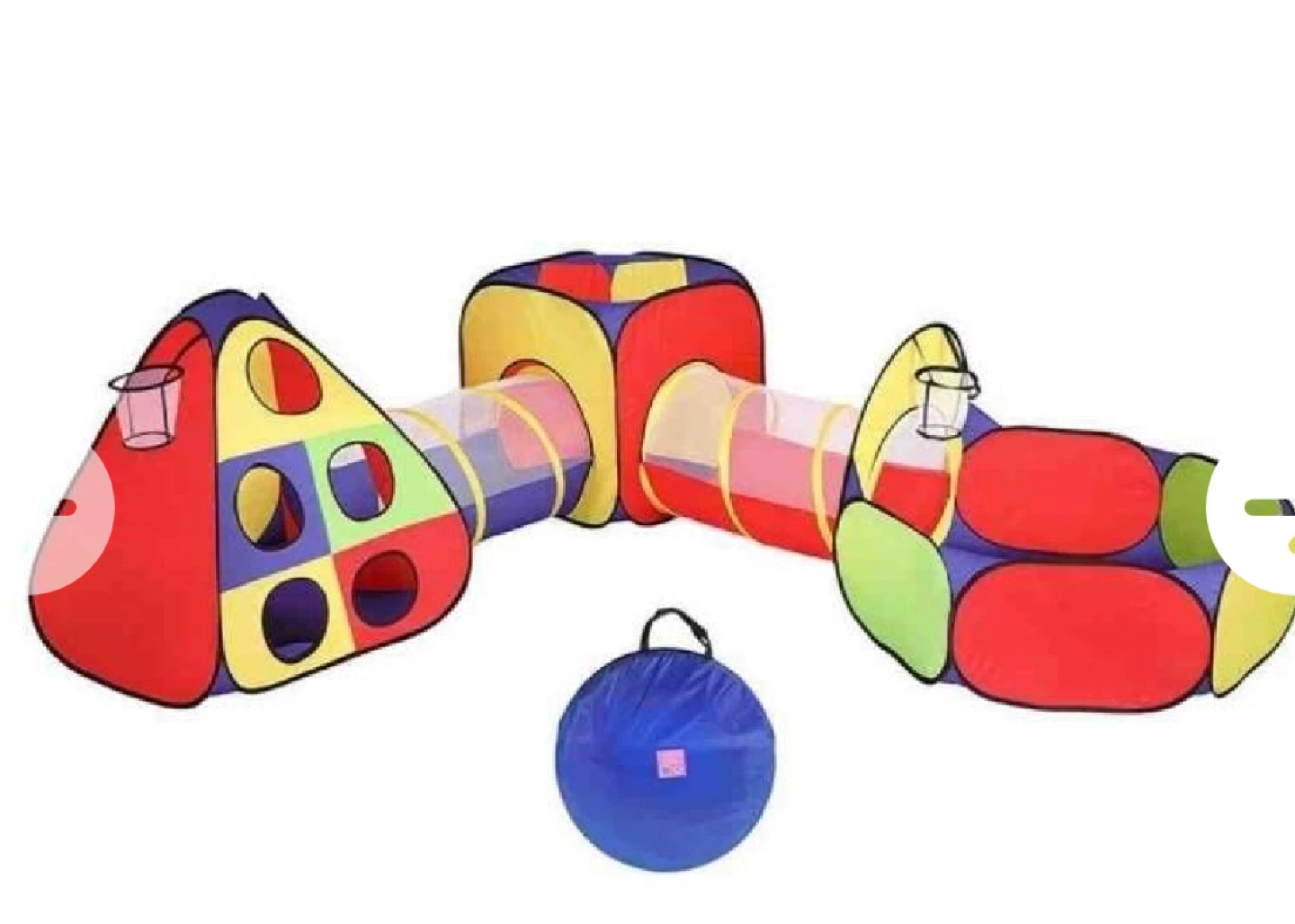 Kids Play Tunnel Tent Set with Basketball Hoops