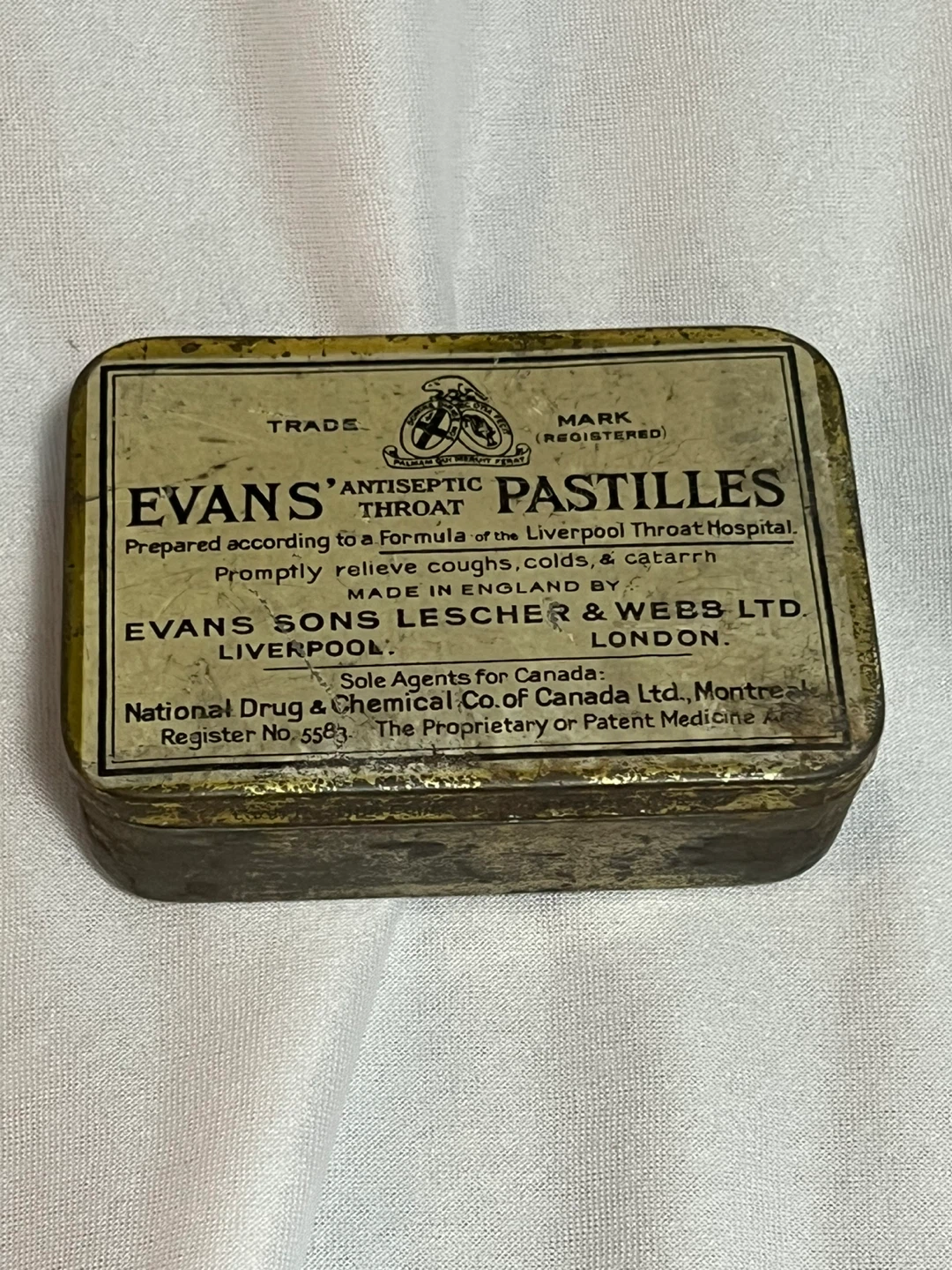 Antique Evan’s Pastilles Tin