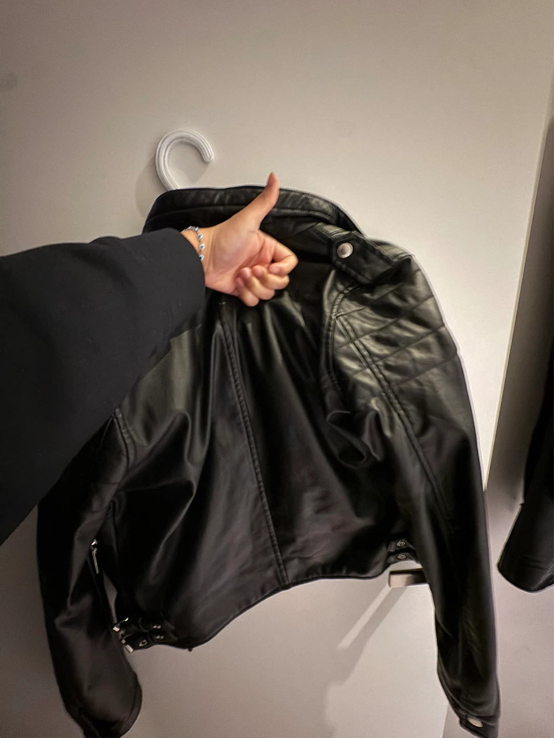 Black Faux Leather Jacket - photo 3