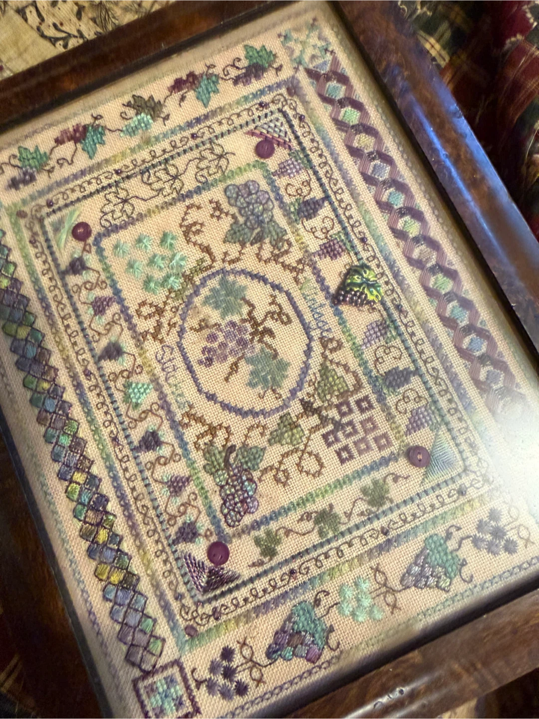 Vintage Style Cross Stitch Framed Art - photo 2