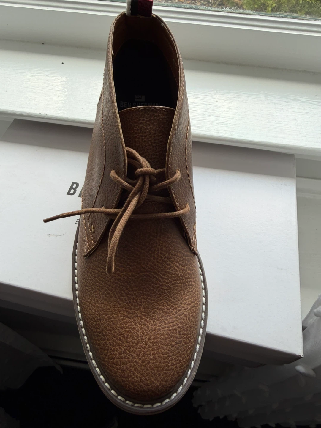Ben Sherman Boys Brent Chukka Boots - Tan PU Leather - Size 5 - photo 3