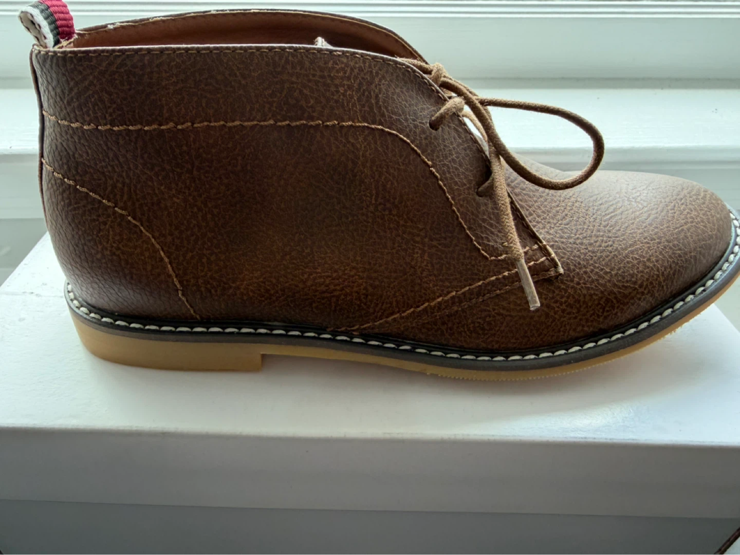 Ben Sherman Boys Brent Chukka Boots - Tan PU Leather - Size 5 - photo 4