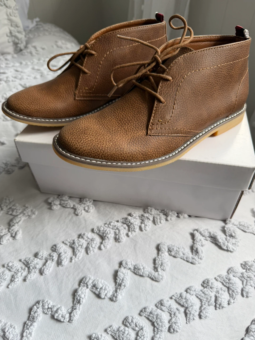 Ben Sherman Boys Brent Chukka Boots - Tan PU Leather - Size 5