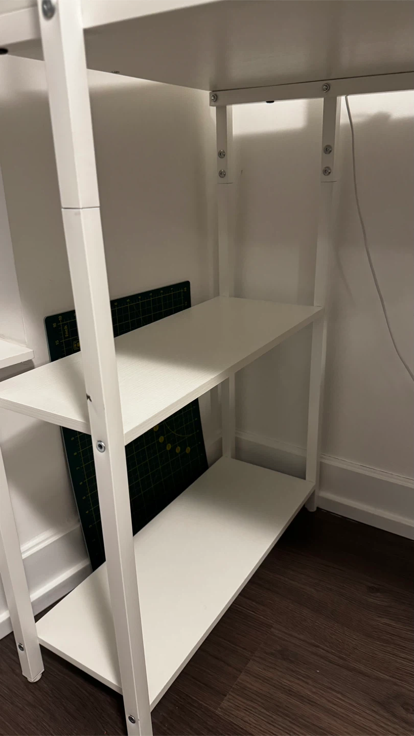47 Inch White Computer Desk with Shelves - photo 4
