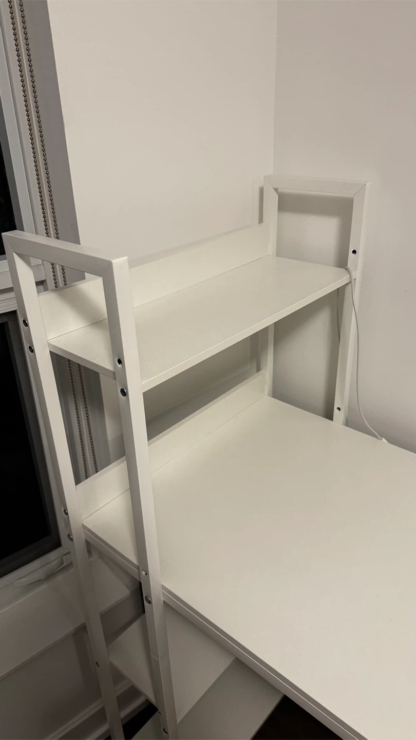 47 Inch White Computer Desk with Shelves - photo 3