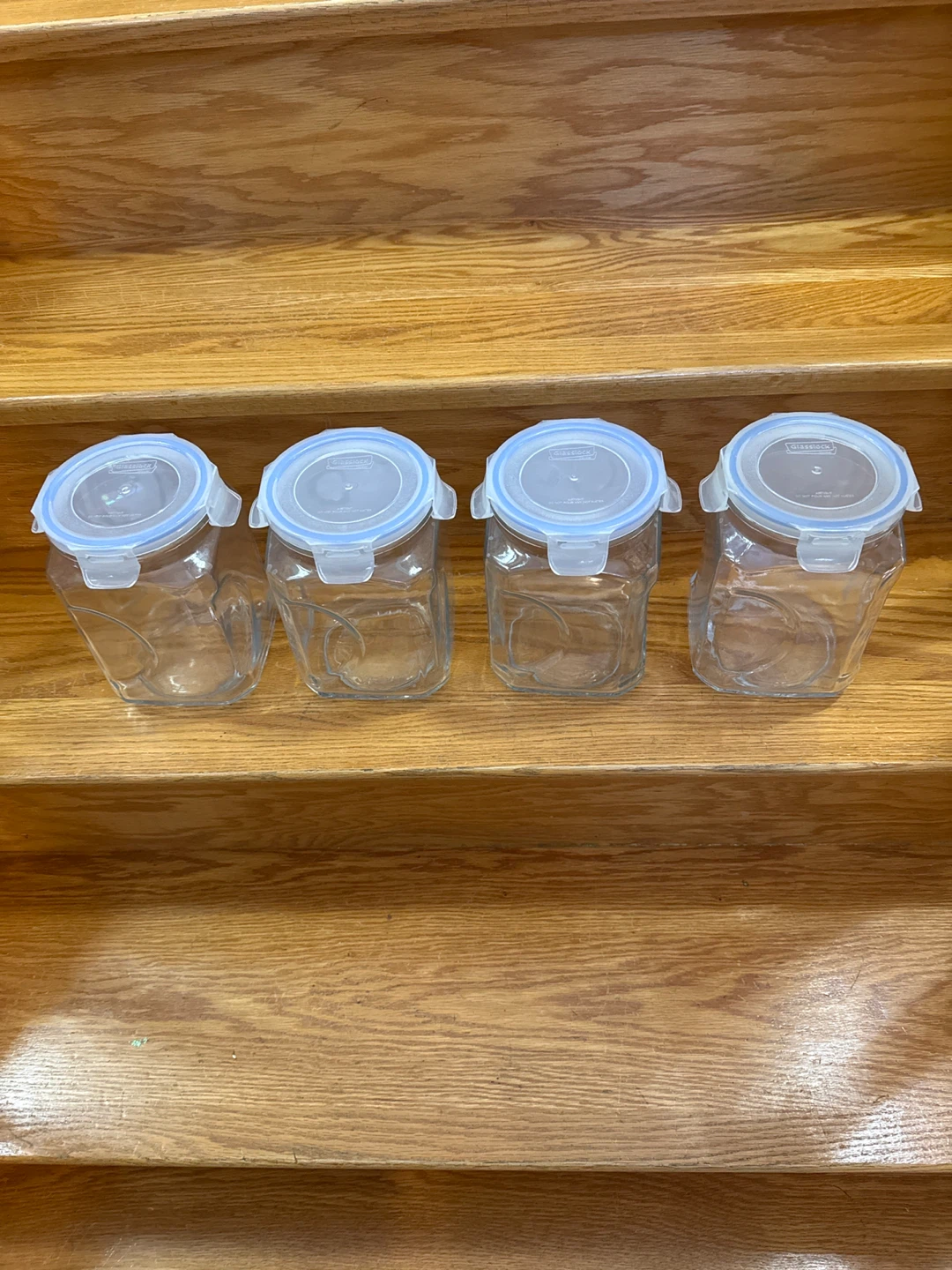 Set of 4 2L Glass Food Storage Containers with Lids