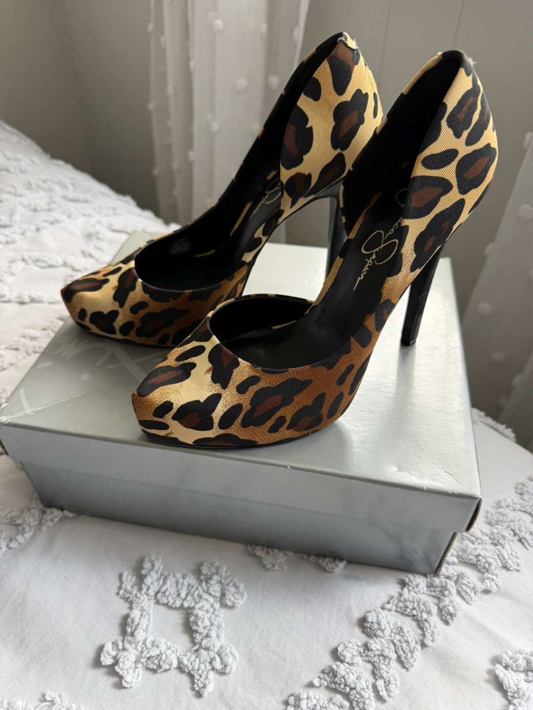 Jessica Simpson Leopard Print Heels - Size 7.5M