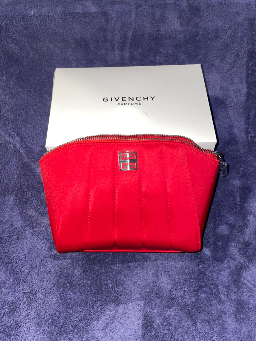 Givenchy Red Cosmetic Bag Pouch with Box