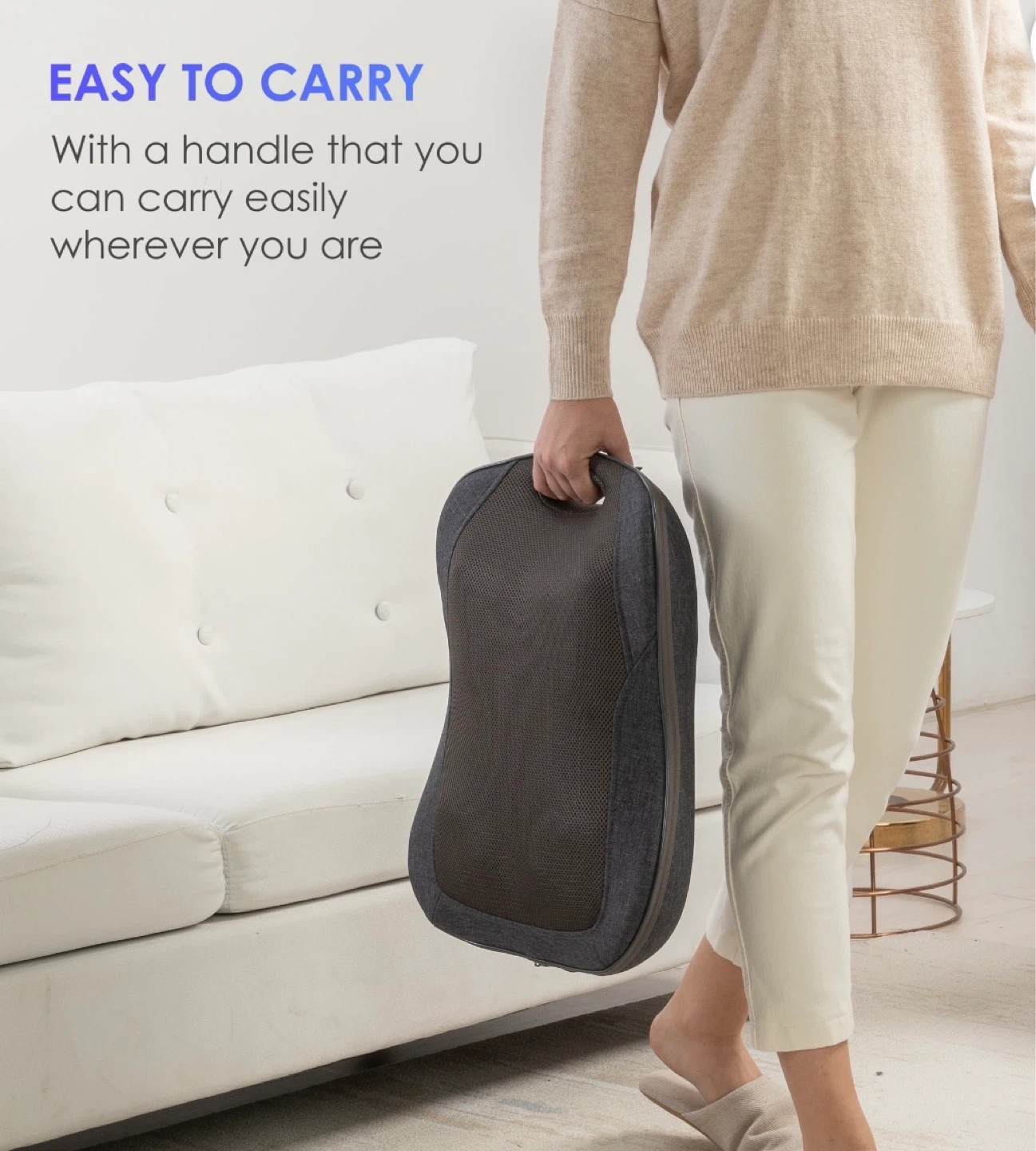 Grey Shiatsu Massage Cushion with Heat - photo 3