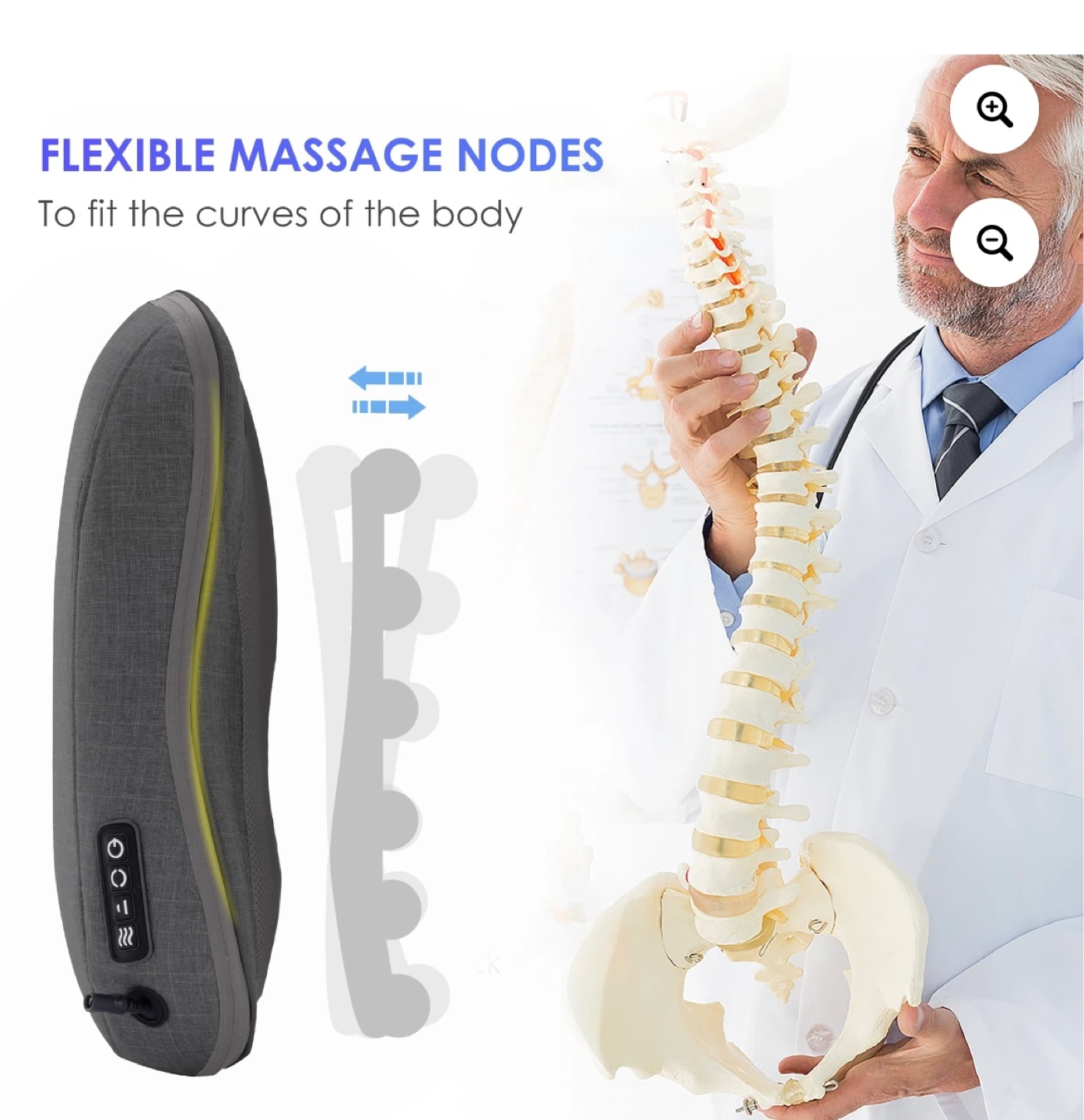 Grey Shiatsu Massage Cushion with Heat - photo 5