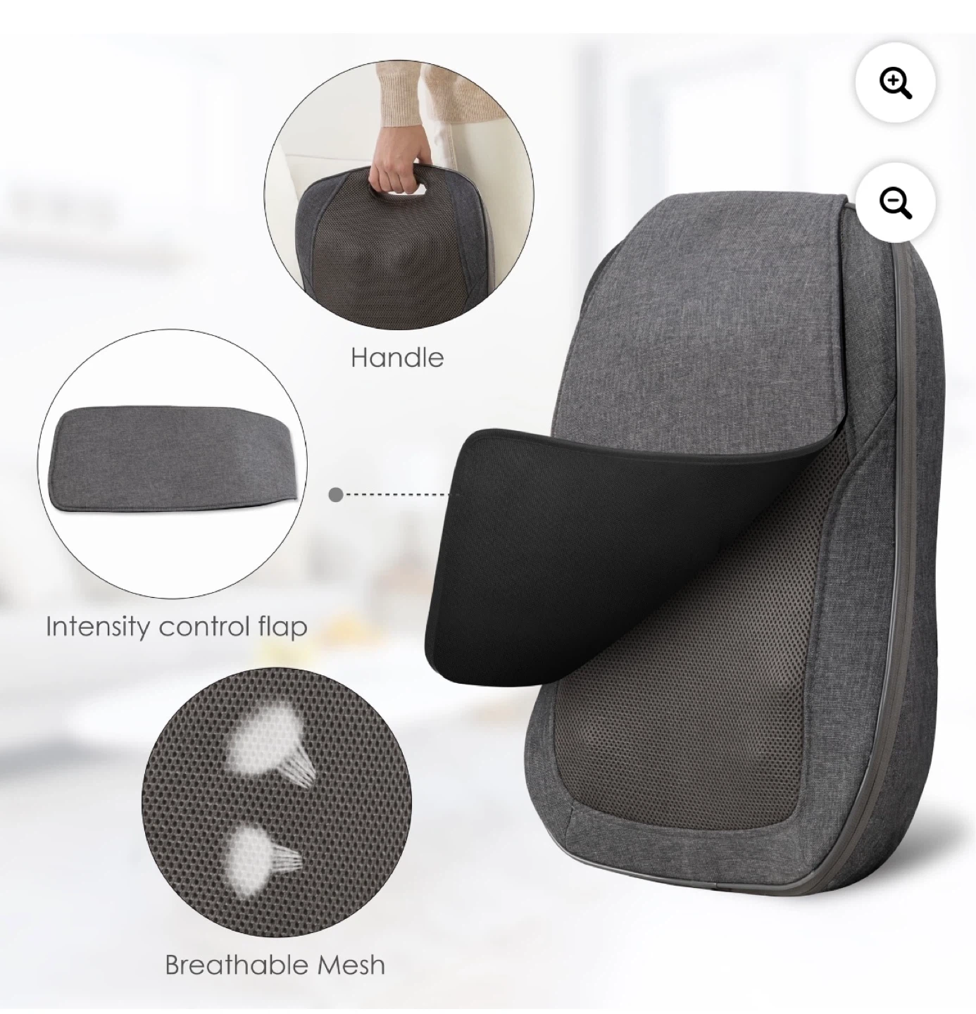 Grey Shiatsu Massage Cushion with Heat - photo 4