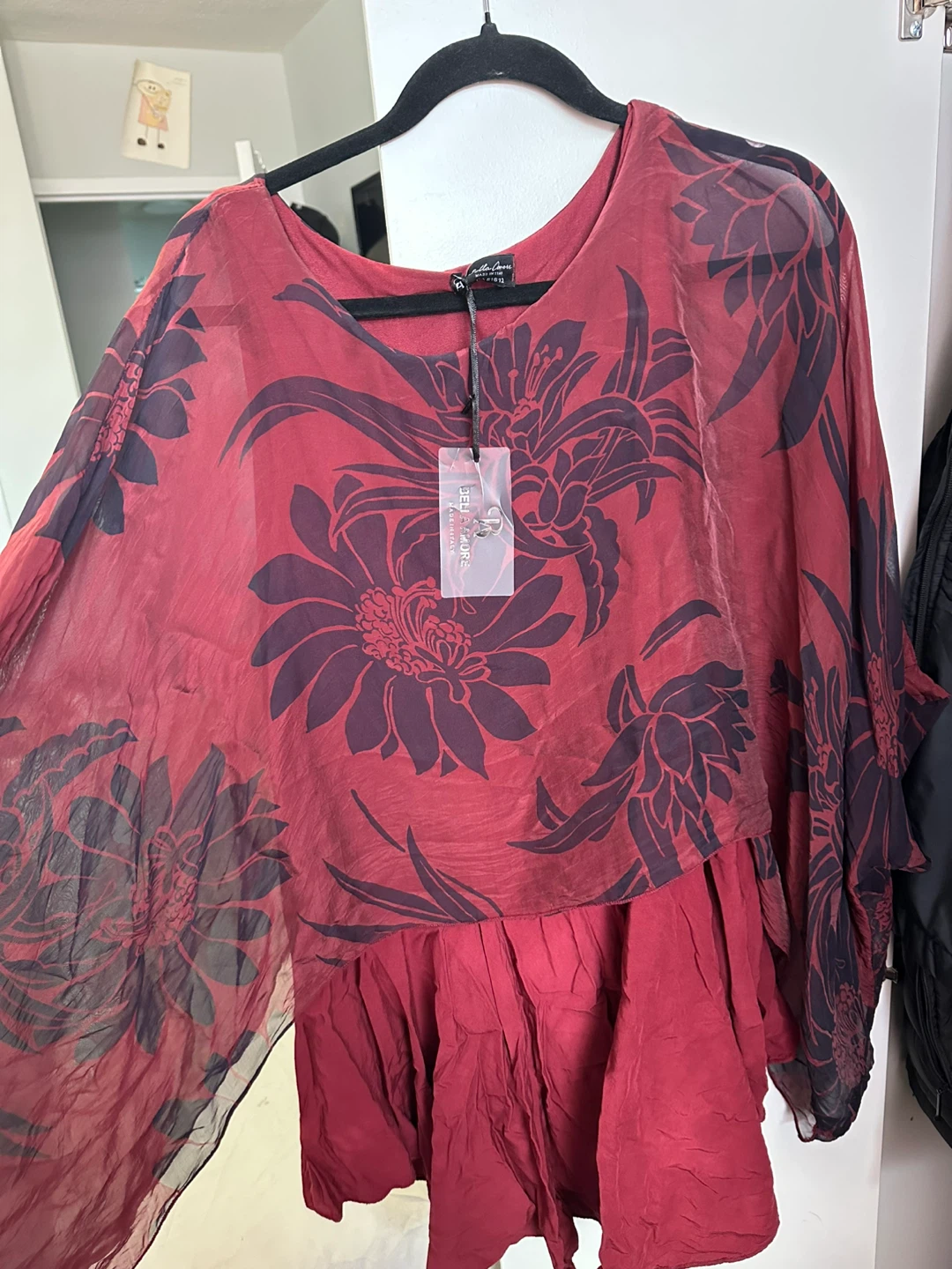 RED 100% Silk Blend Dress