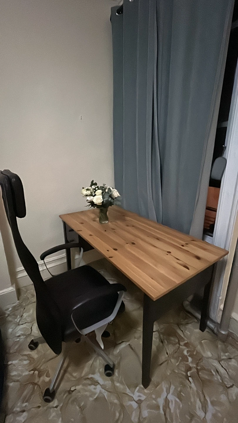 Office Chair and Wood Desk