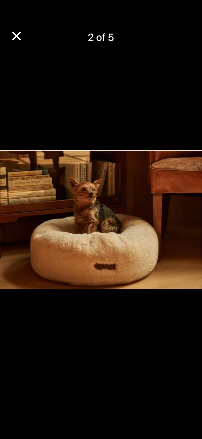Plush Round Pet Bed - Cream - photo 2