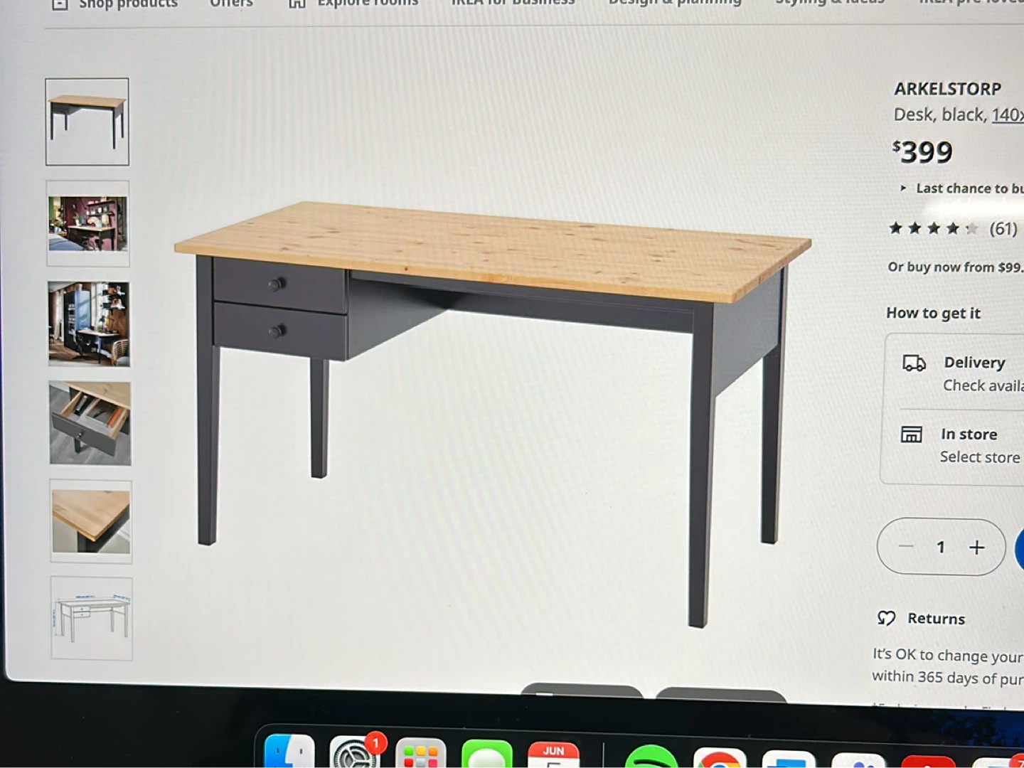 Office Chair and Wood Desk - photo 3