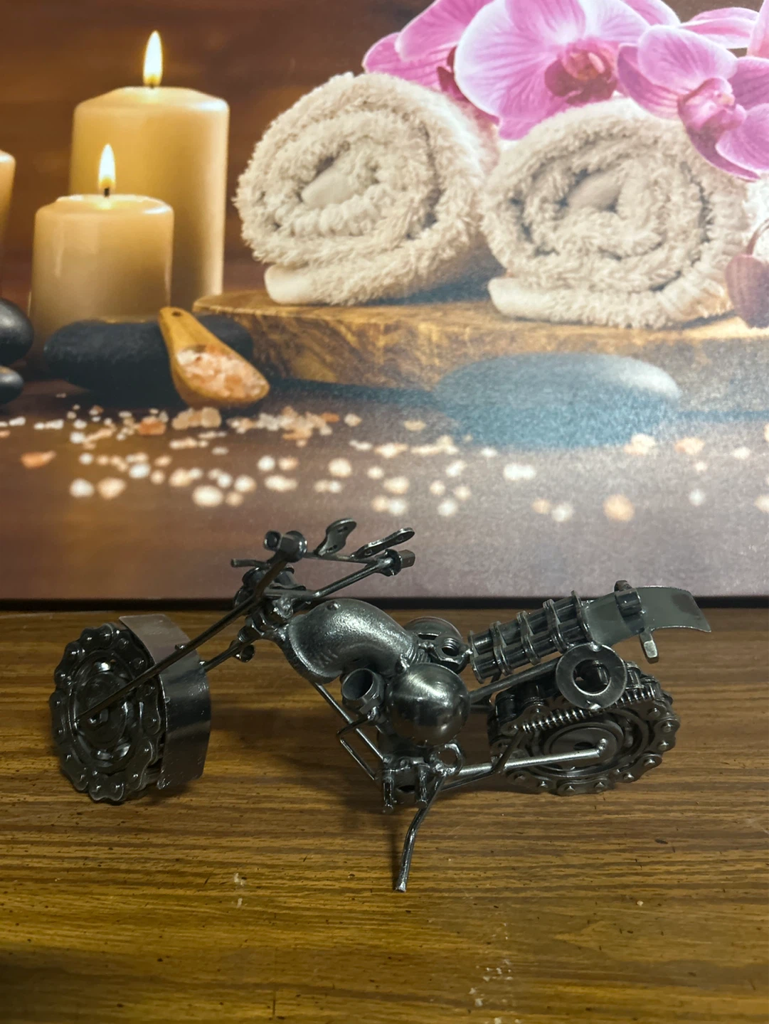 Metal Motorcycle Sculpture