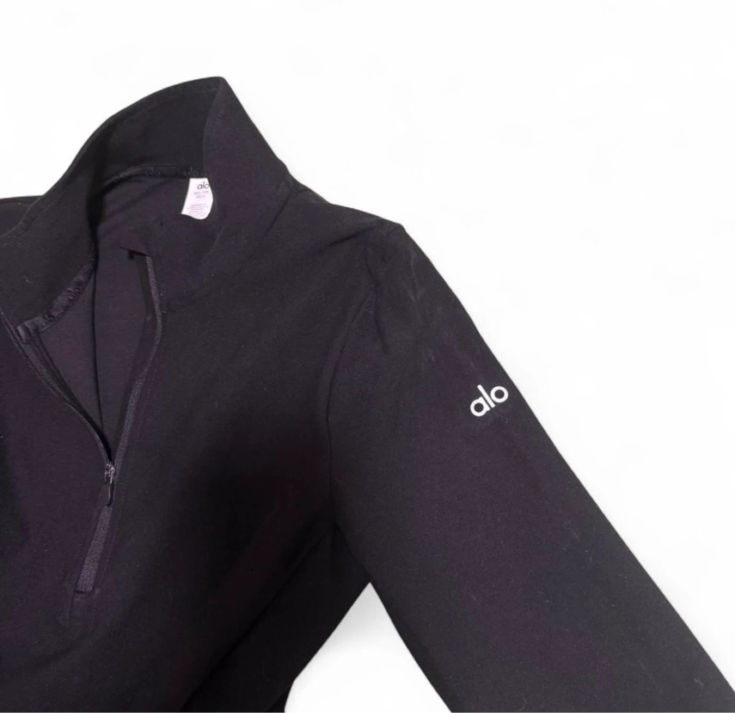 Alo Black Quarter Zip Long Sleeve Top - photo 2