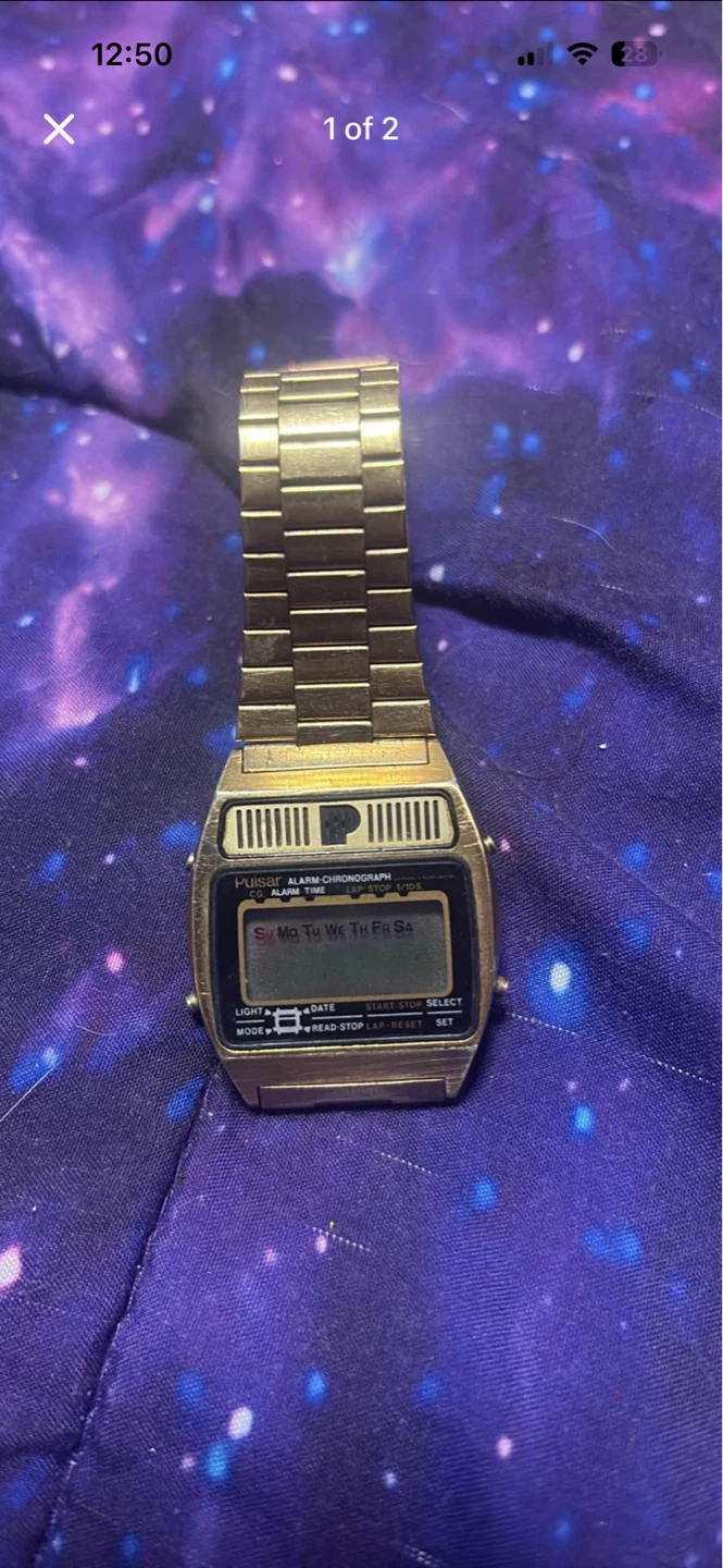 Pulsar Digital Alarm Chronograph Watch - Gold Tone - photo 2