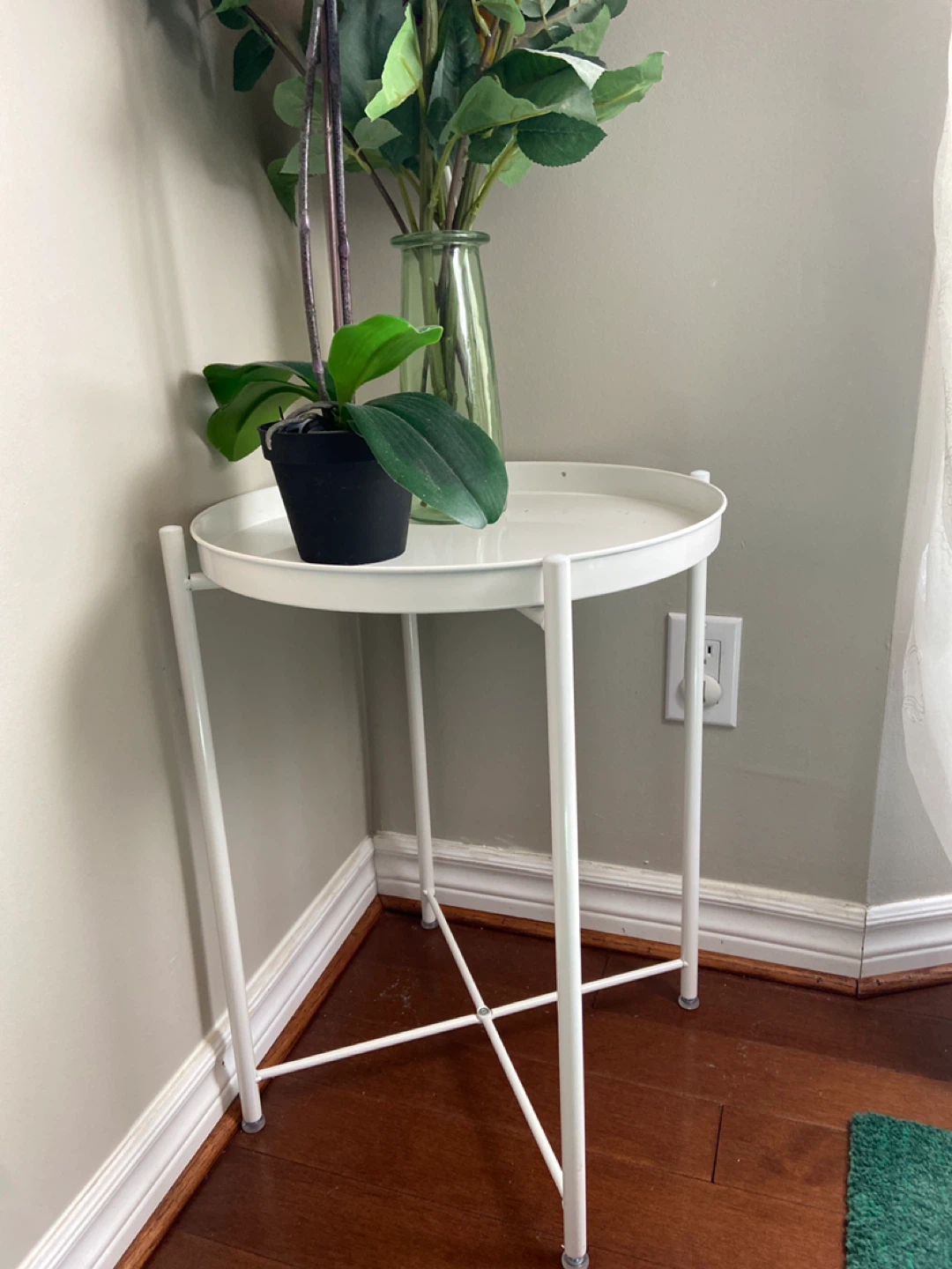 White Metal Side Table