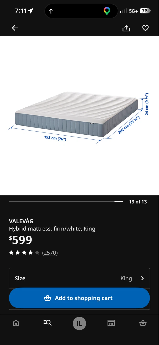 Ikea king bed frame + mattress clean and new - photo 4