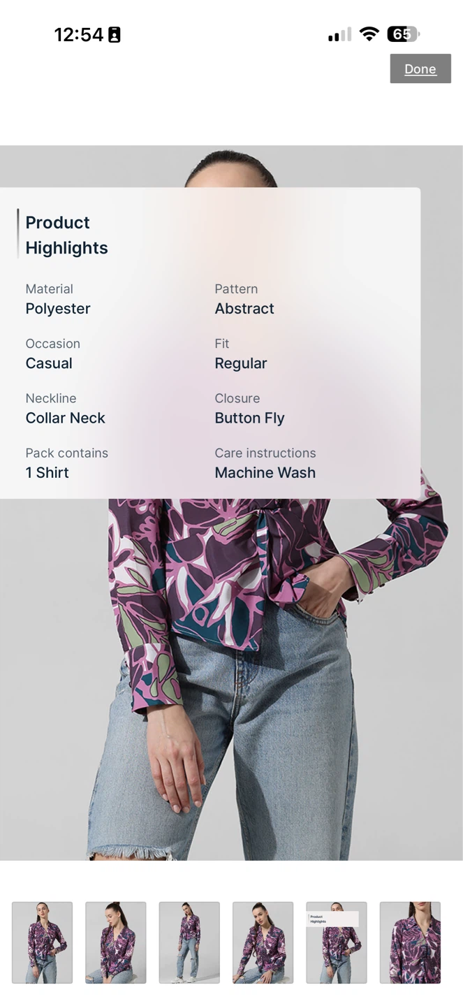 ONLY Abstract Print Button-Fly Shirt - Brand new - photo 3