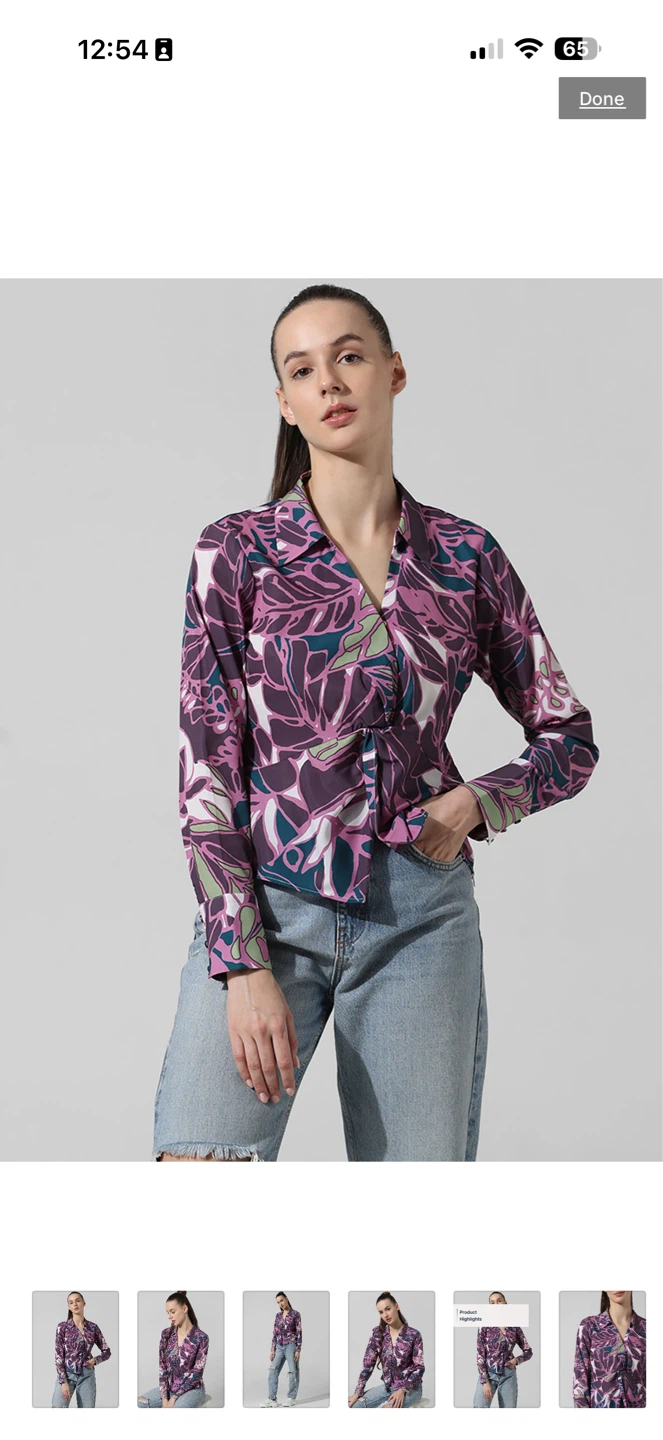 ONLY Abstract Print Button-Fly Shirt - Brand new