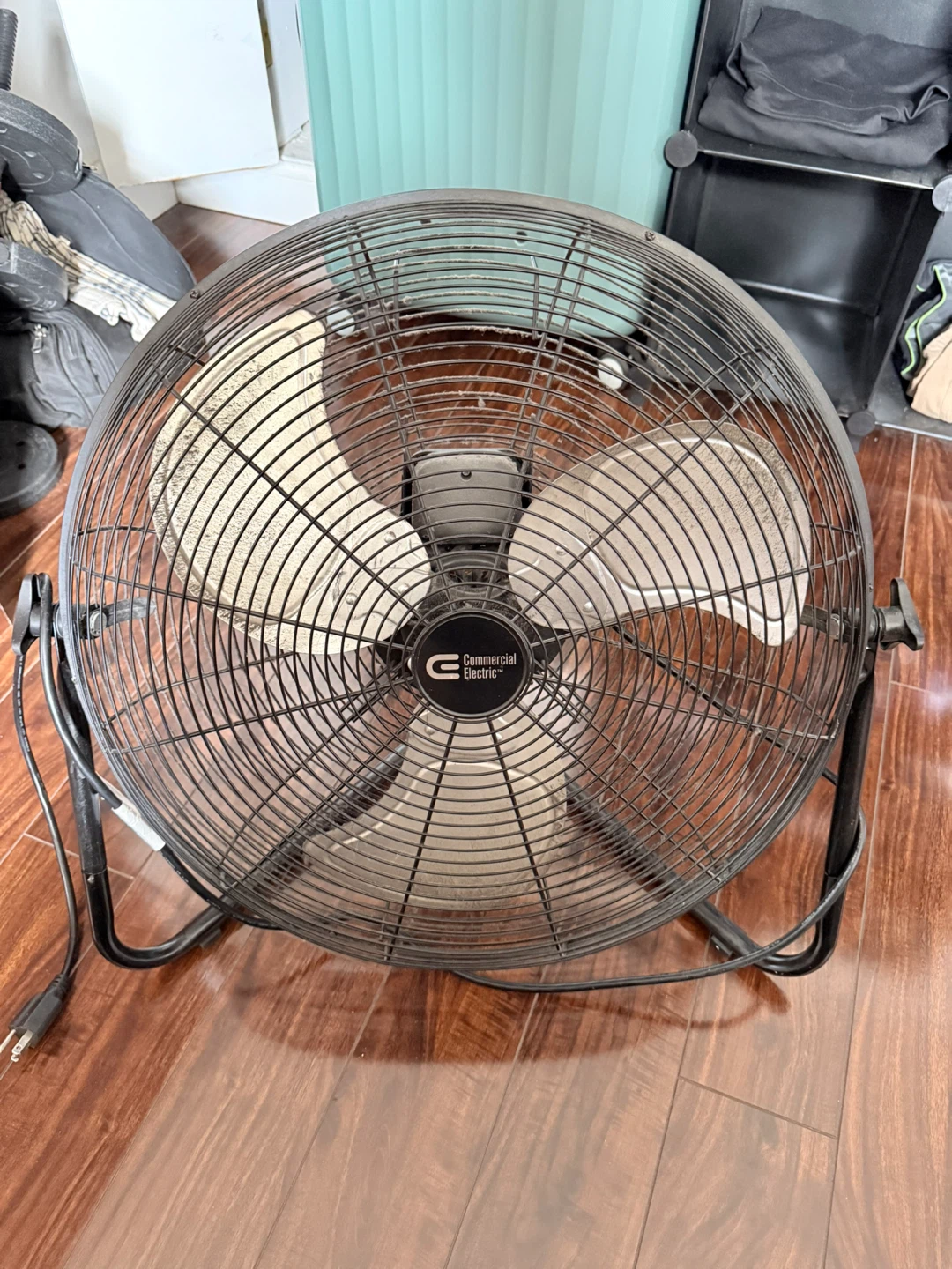Commercial Electric Black Metal Floor Fan